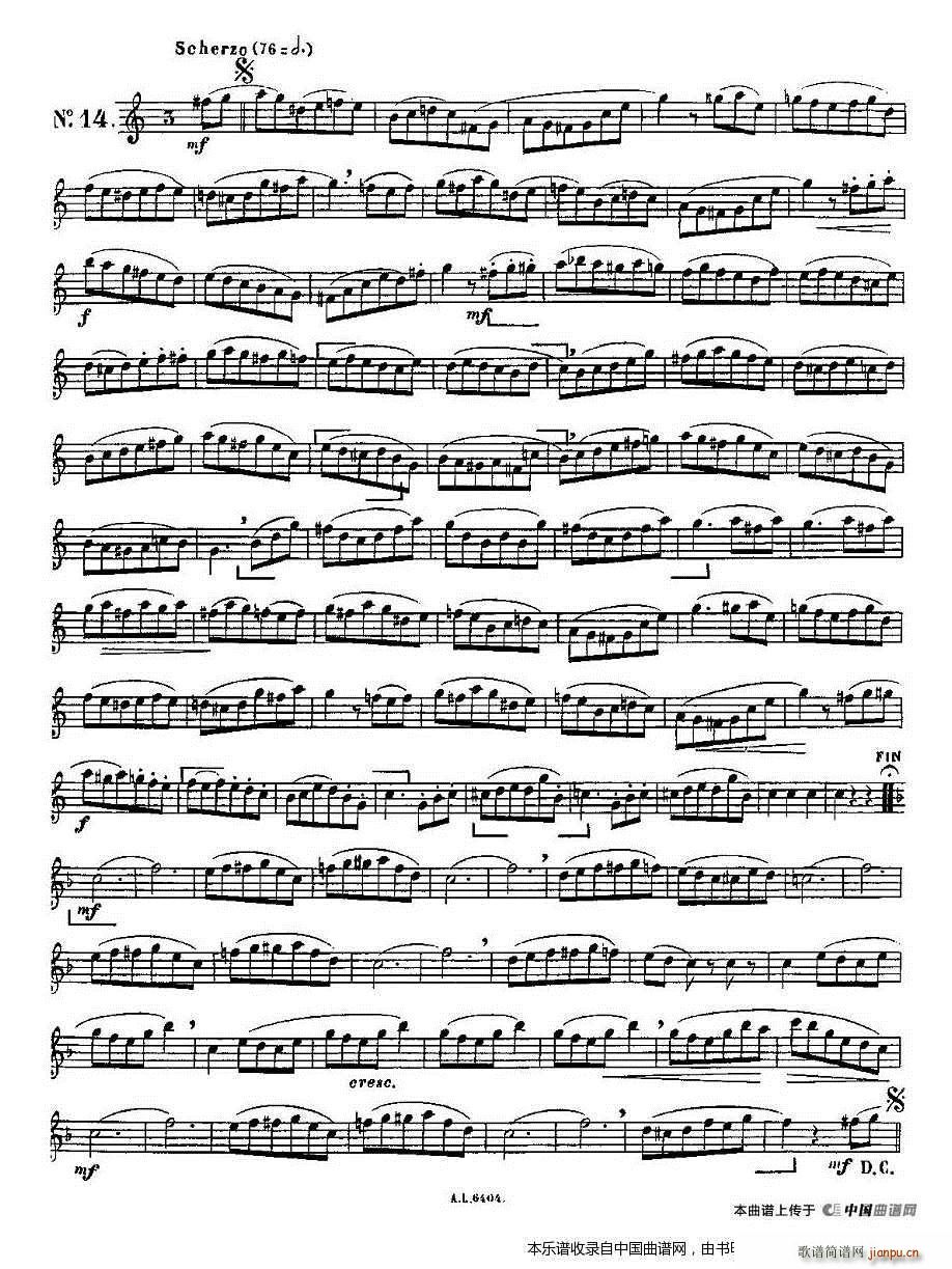 15首如歌的练习曲之11―15 长笛谱4