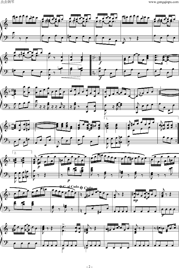 致爱丽丝【爵士版】-钢琴谱(钢琴曲)-贝多芬-beethoven2