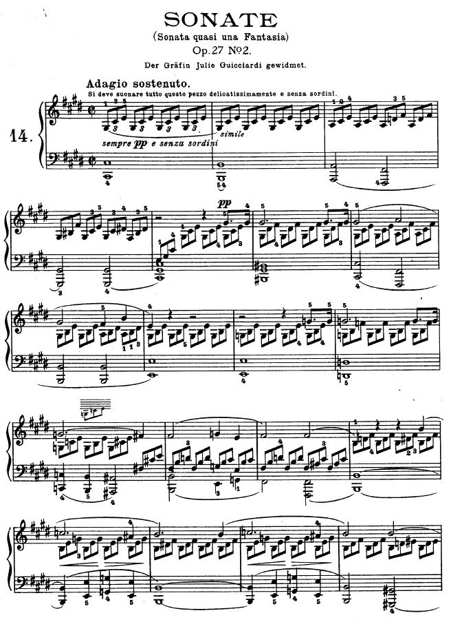第十四钢琴奏鸣曲-《月光曲》-（Op.27 No.2）-钢琴谱(钢琴曲)-贝多芬-beethoven1