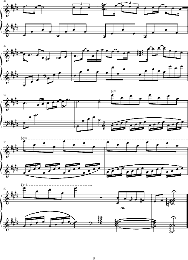 ��、宛如童话（钢琴版）-钢琴谱(钢琴曲)-陈干5