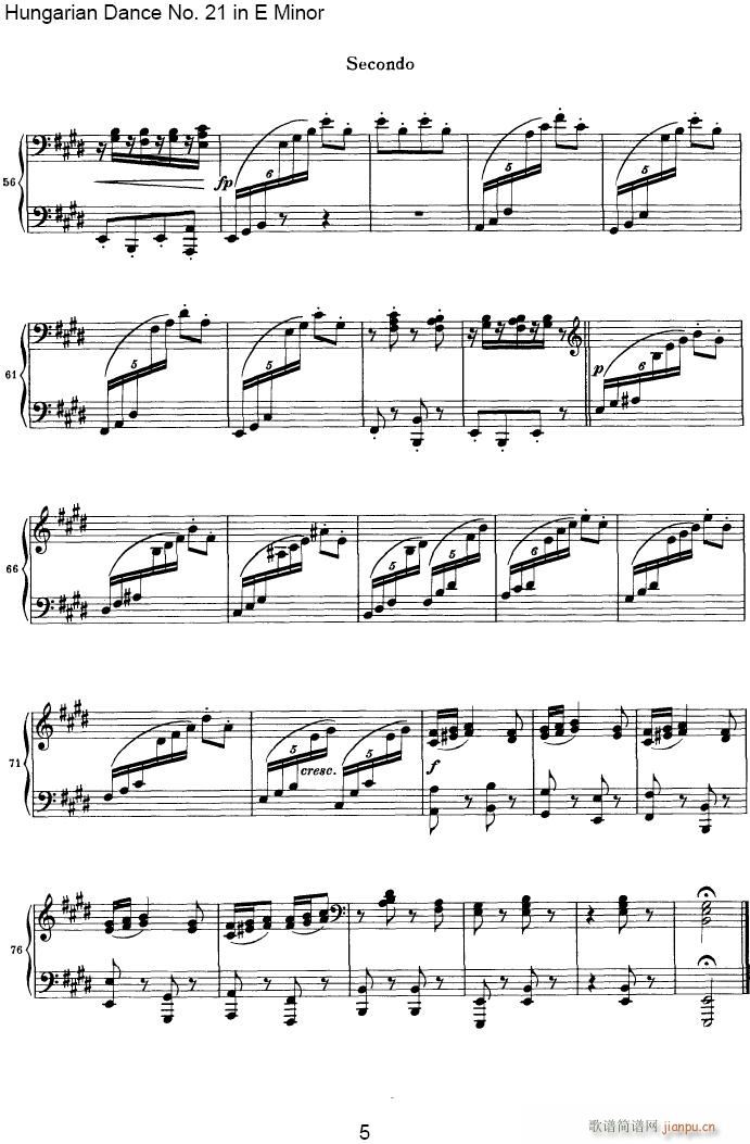 Hungarian Dance NO.21in E Minor65