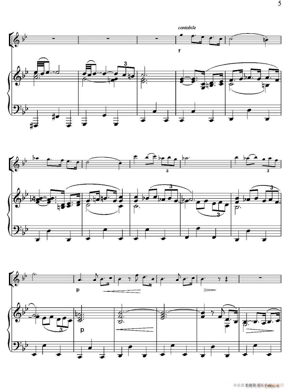 Adagio for Strings Organ（柔板）（ 钢琴伴奏）5