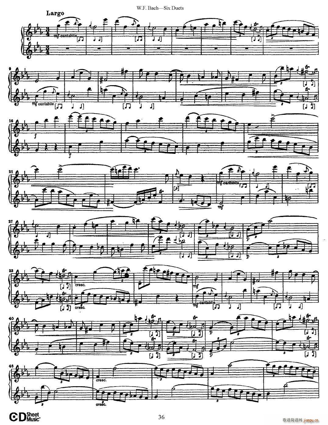 W F 巴赫―六首二重奏练习曲（5）7