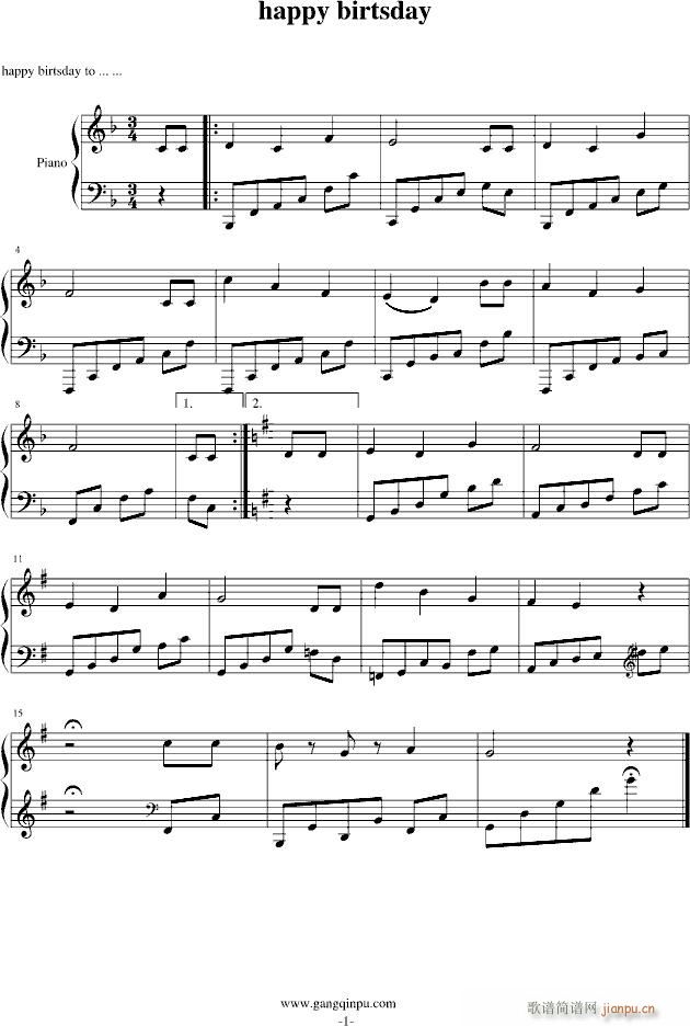 happy birthday (祝你生日快乐)_世界名曲1