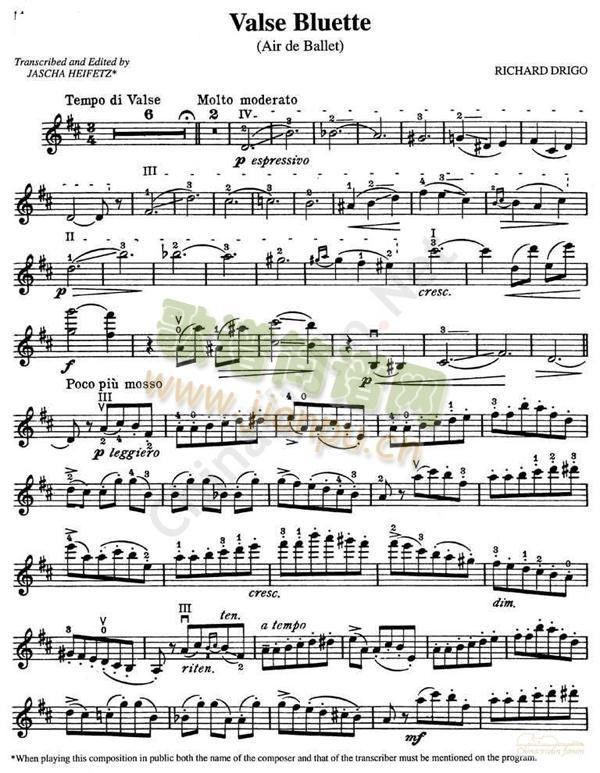 海菲茨-DRIGO《Valse Bluette》(Air de Ballet)1