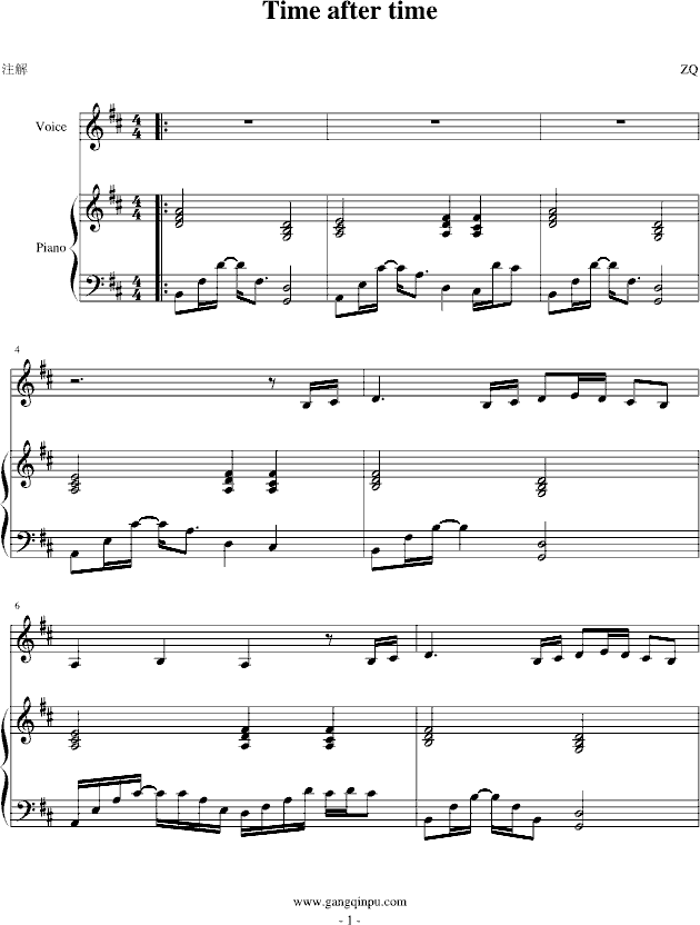 Time after time-弹唱-钢琴谱(钢琴曲)-仓木麻衣1