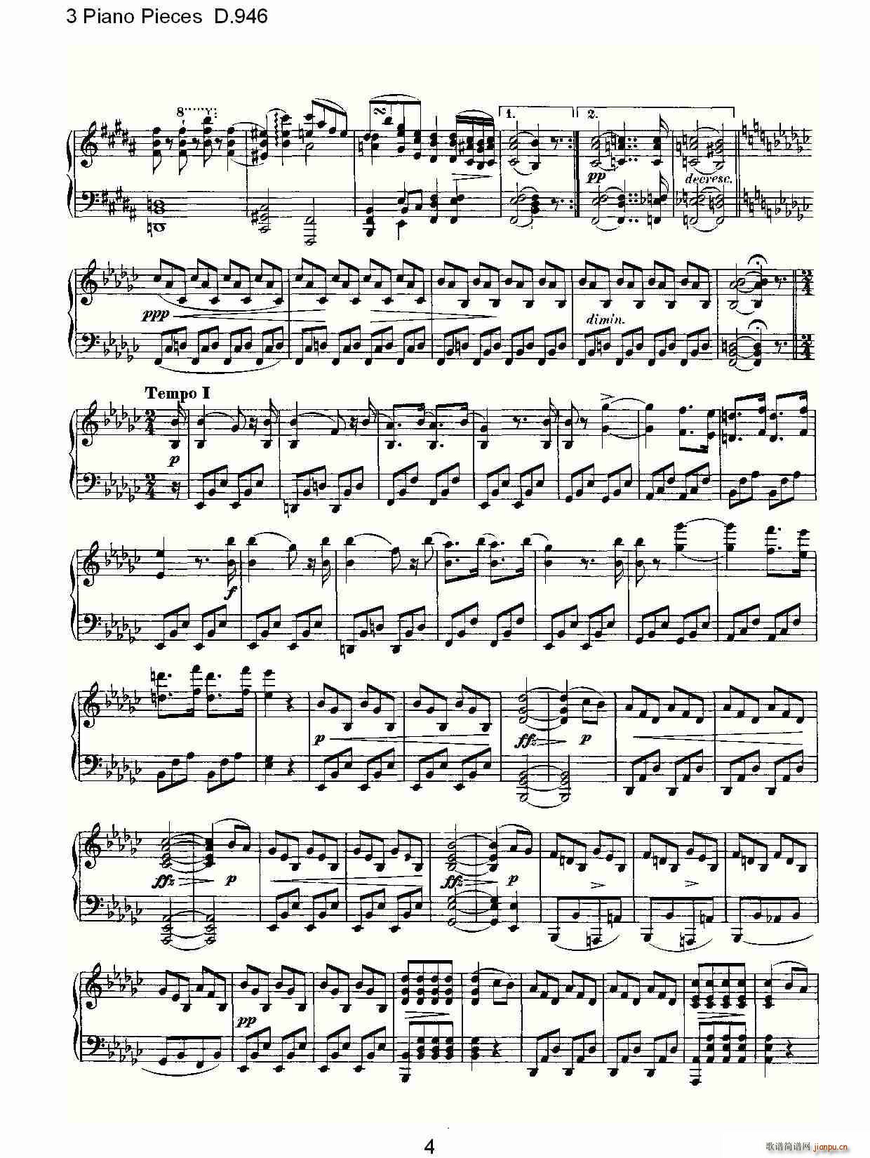 3 Piano Pieces D.946（钢琴三联奏D.946）4