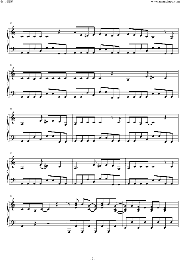 Poker Face-钢琴谱(钢琴曲)-Lady GaGa2