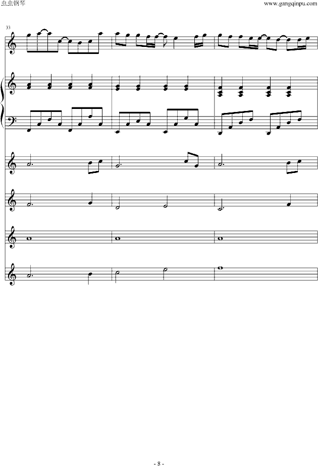 枫（键盘版）-钢琴谱(钢琴曲)-周杰伦8
