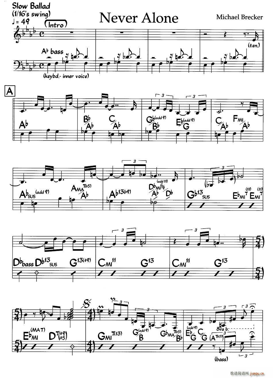 Never Alone（爵士钢琴曲）1