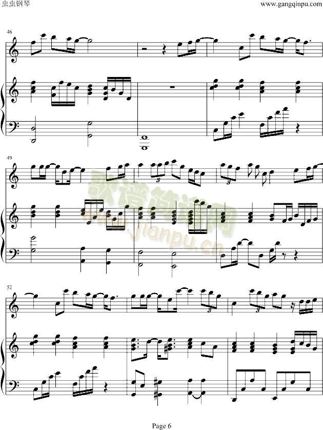 fly away纯钢琴弹唱版6
