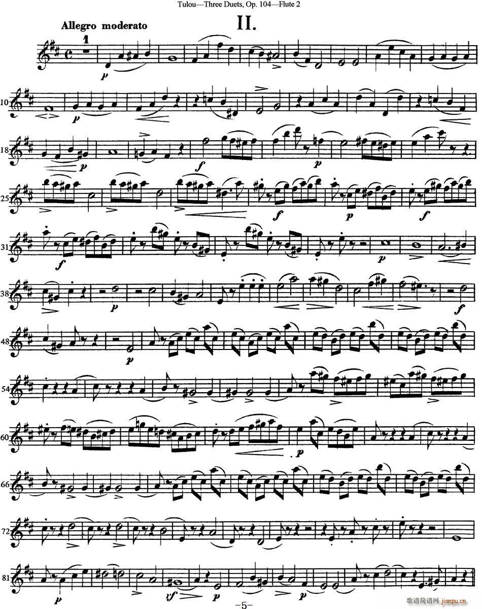 图露三首长笛简易重奏曲Op 104(Flute 2)(NO 2)1