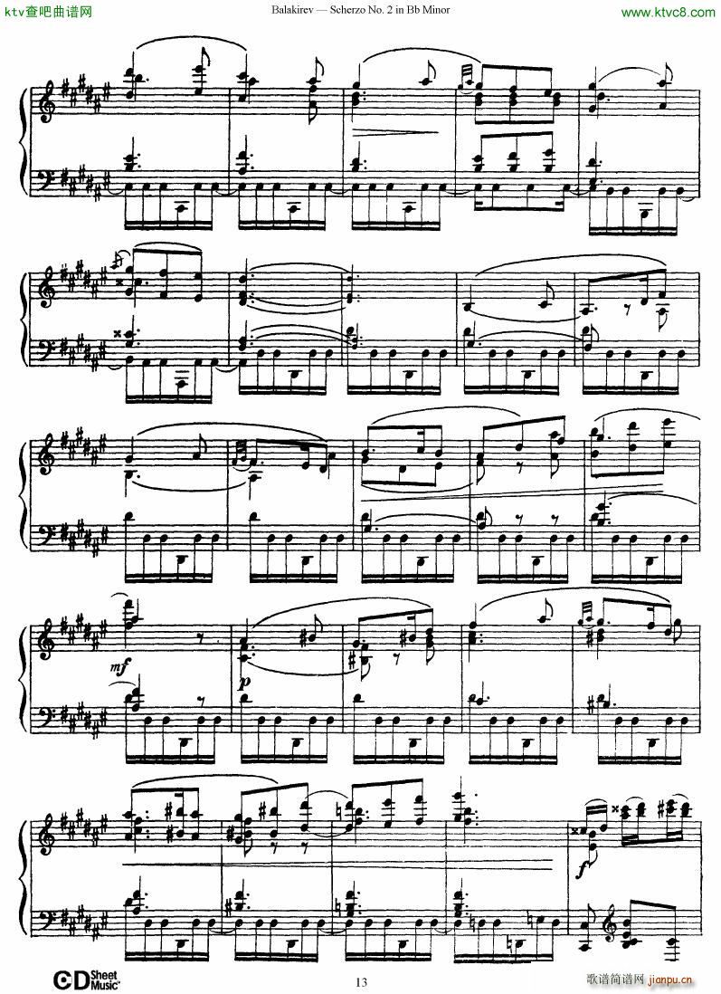 Balakirev Scherzo No 2 Bb Minor13