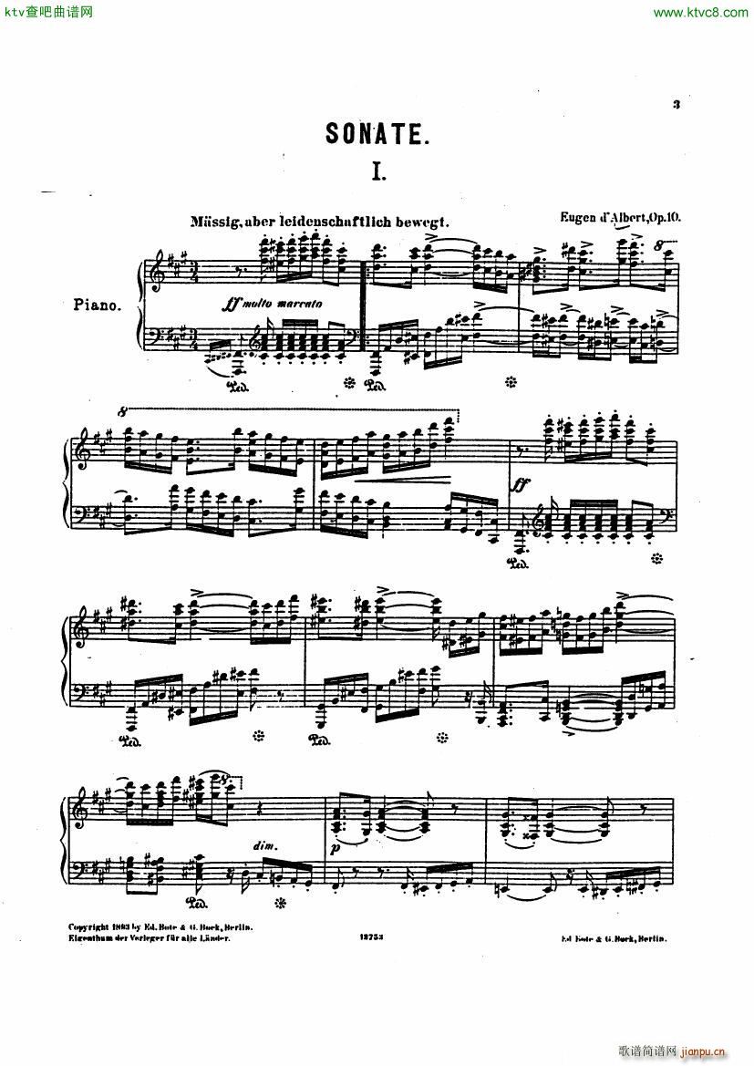 D Albert op 10 Piano Sonata 11