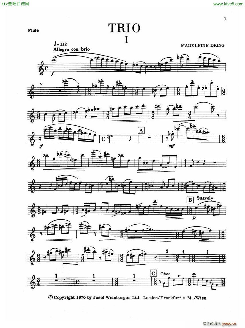 Madeleine Dring Trio For Flute Oboe And Piano1