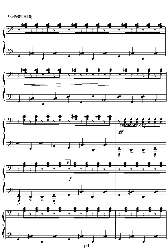 （俄）哈恰图良舞剧“加雅涅”选曲：马刀舞曲（之二 钢琴四手联弹）4