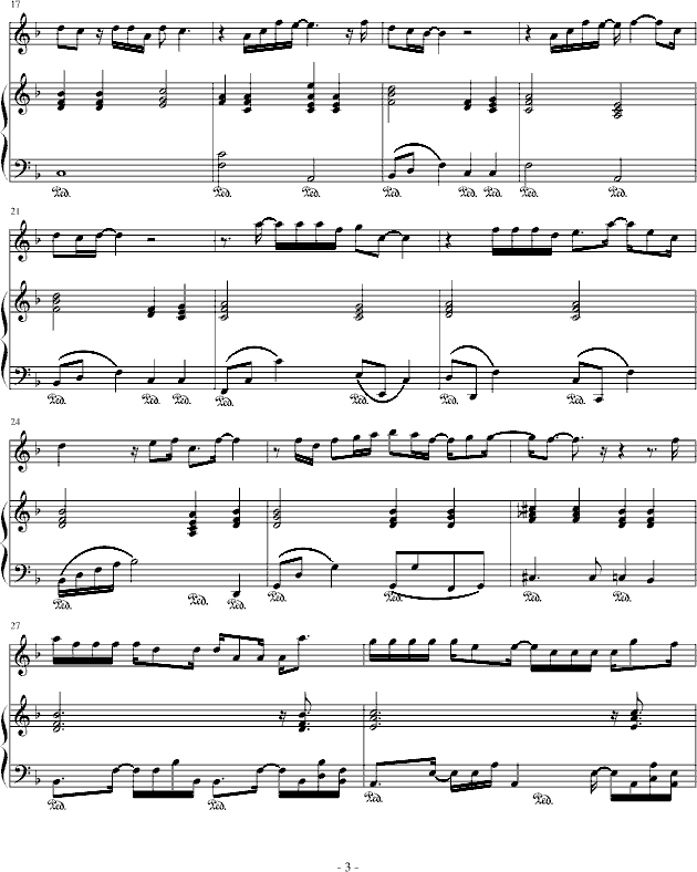 爱如潮水-弹唱版-钢琴谱(钢琴曲)-张信哲3