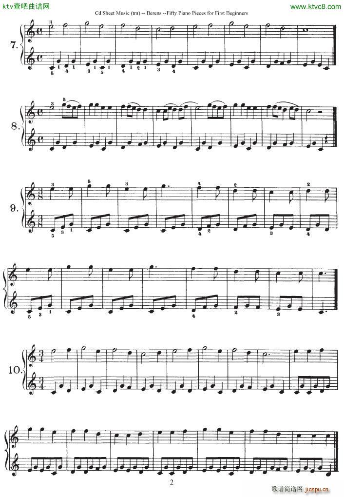 Berens op 70 50 Piano Pieces for Beginners2