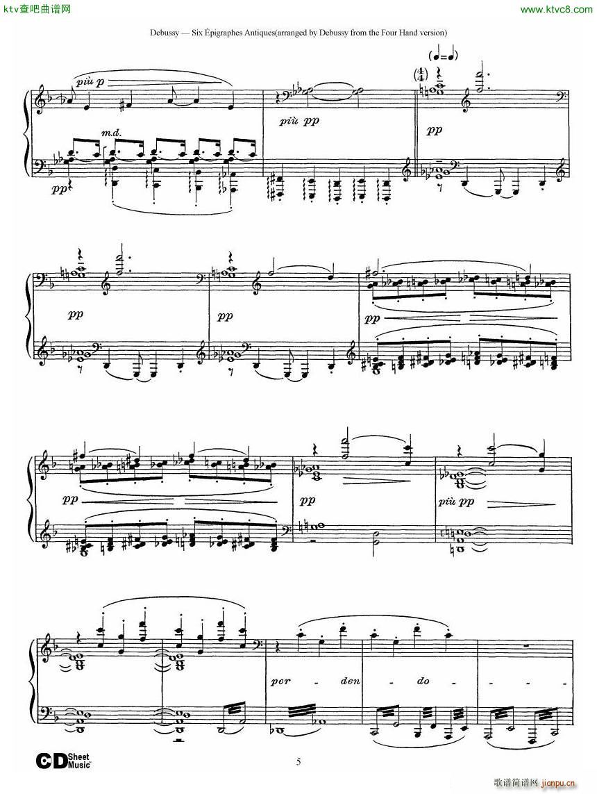 Debussy Sex épigraphes Antique 1 Piano5