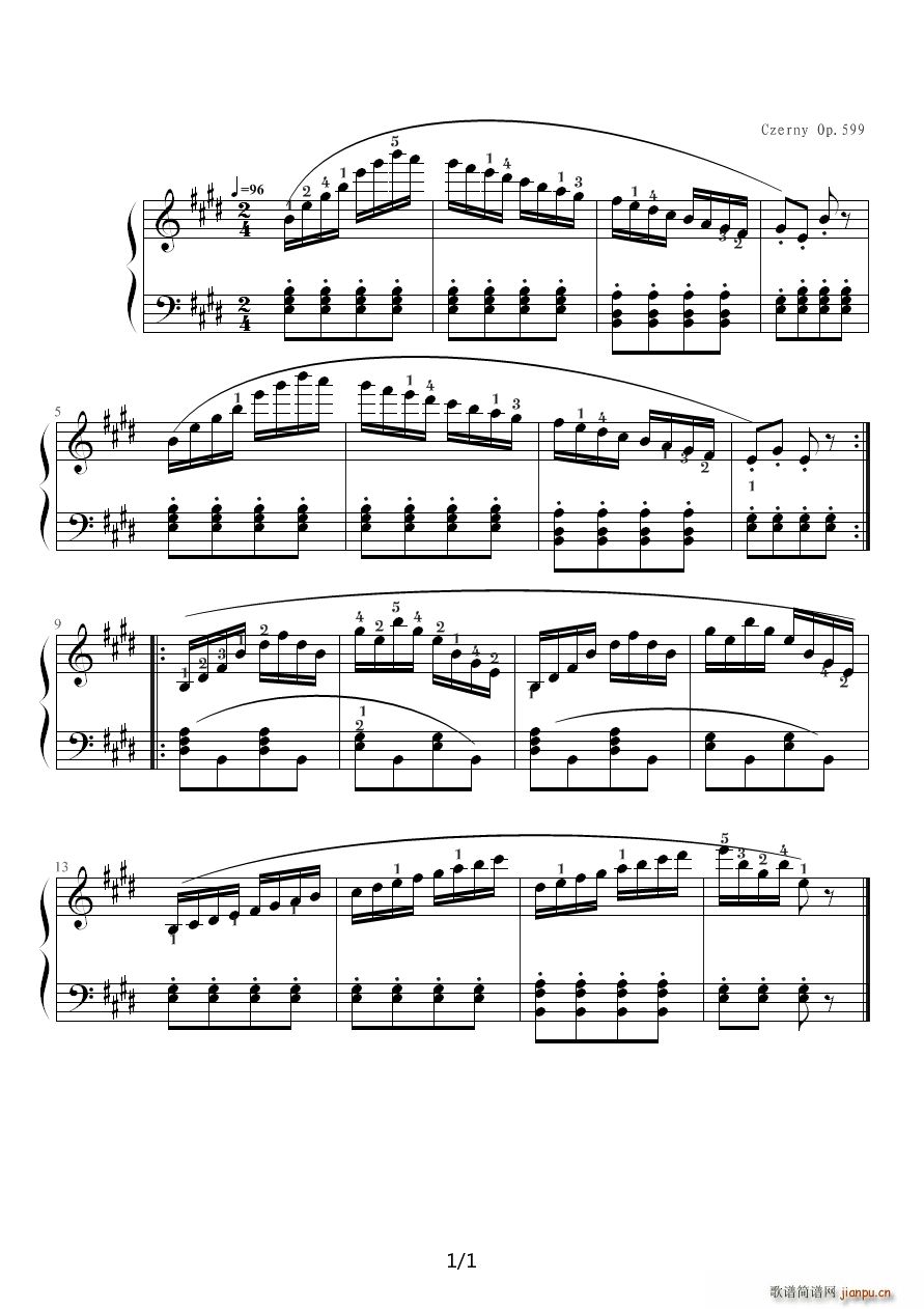 车尔尼599 NO 94 E调1