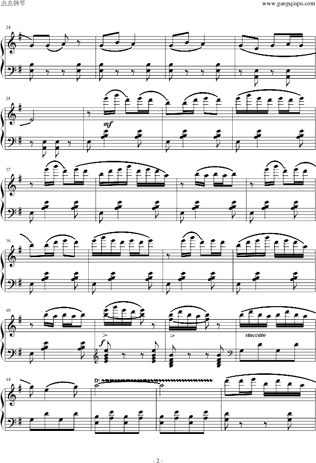 采茶扑蝶-钢琴谱(钢琴曲)-世界名曲2