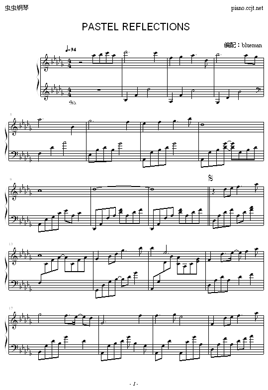 Pastel Reflections-钢琴谱(钢琴曲)-Kevin Kern1