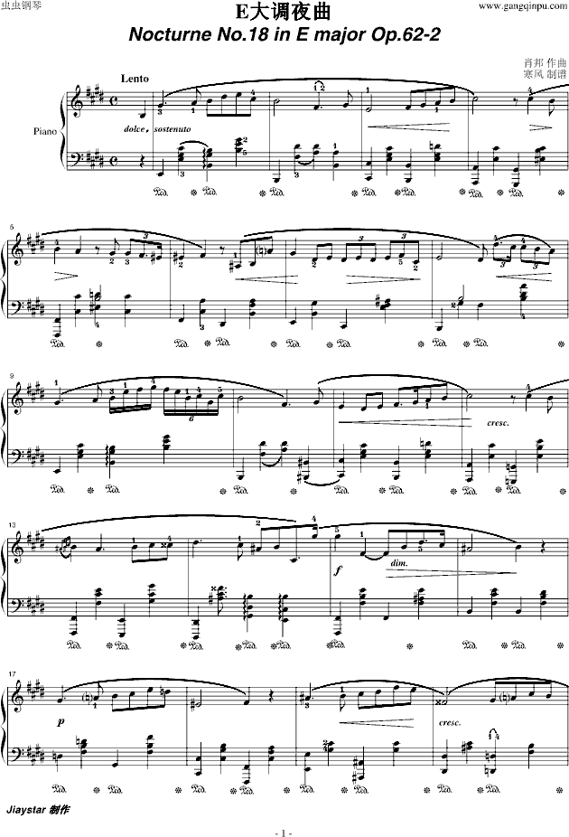 肖邦-降E大调夜曲-钢琴谱(钢琴曲)-肖邦-chopin1