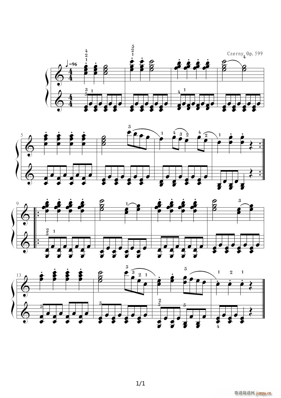 车尔尼599 NO 25 C调1