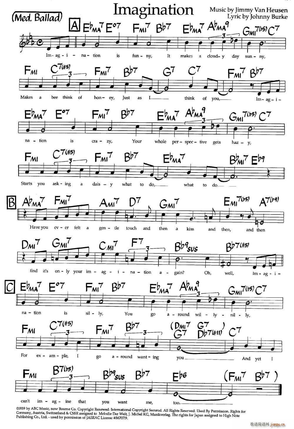 Imagination(爵士钢琴曲)1