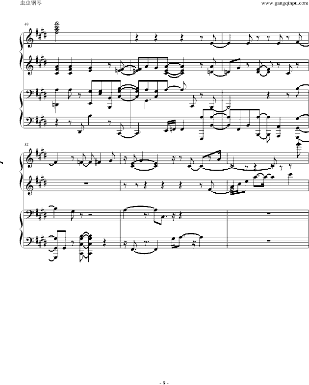 青鸟-火影主题曲(演奏版)-钢琴谱(钢琴曲)-火影忍者9
