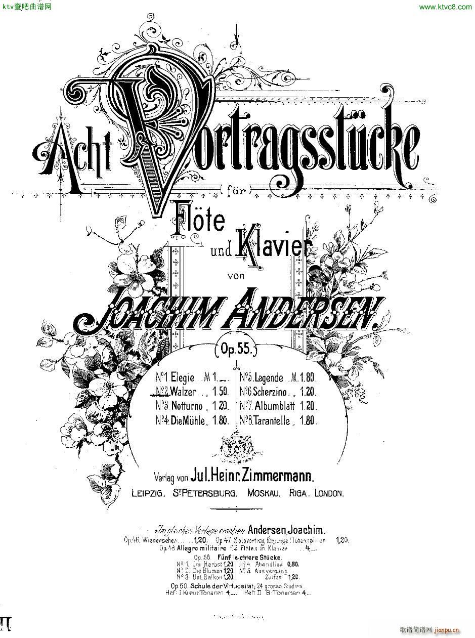 Andersen op 55 Acht Vortragsstücke fl pno5