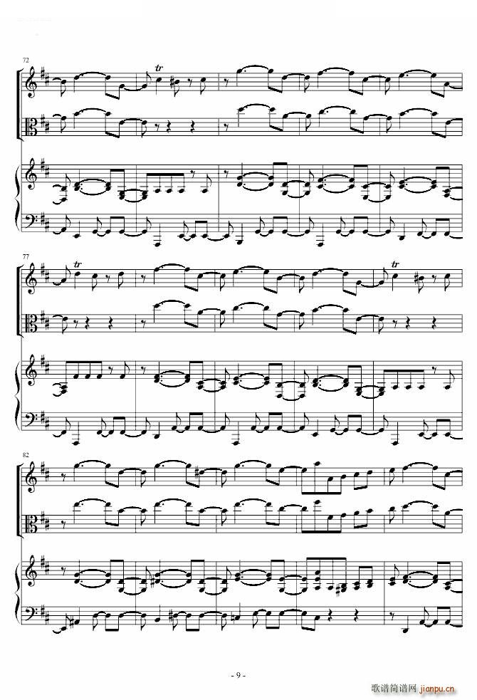 《花之圆舞曲》小提琴 钢琴 中提琴_柴科夫斯基 PeterIlyichTchaikovsky9
