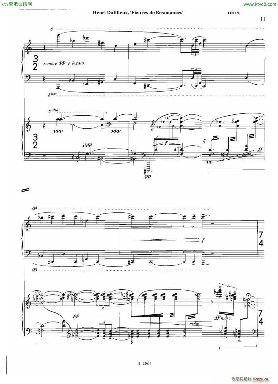 Dutilleux Figures de Résonances for Two Pianos10