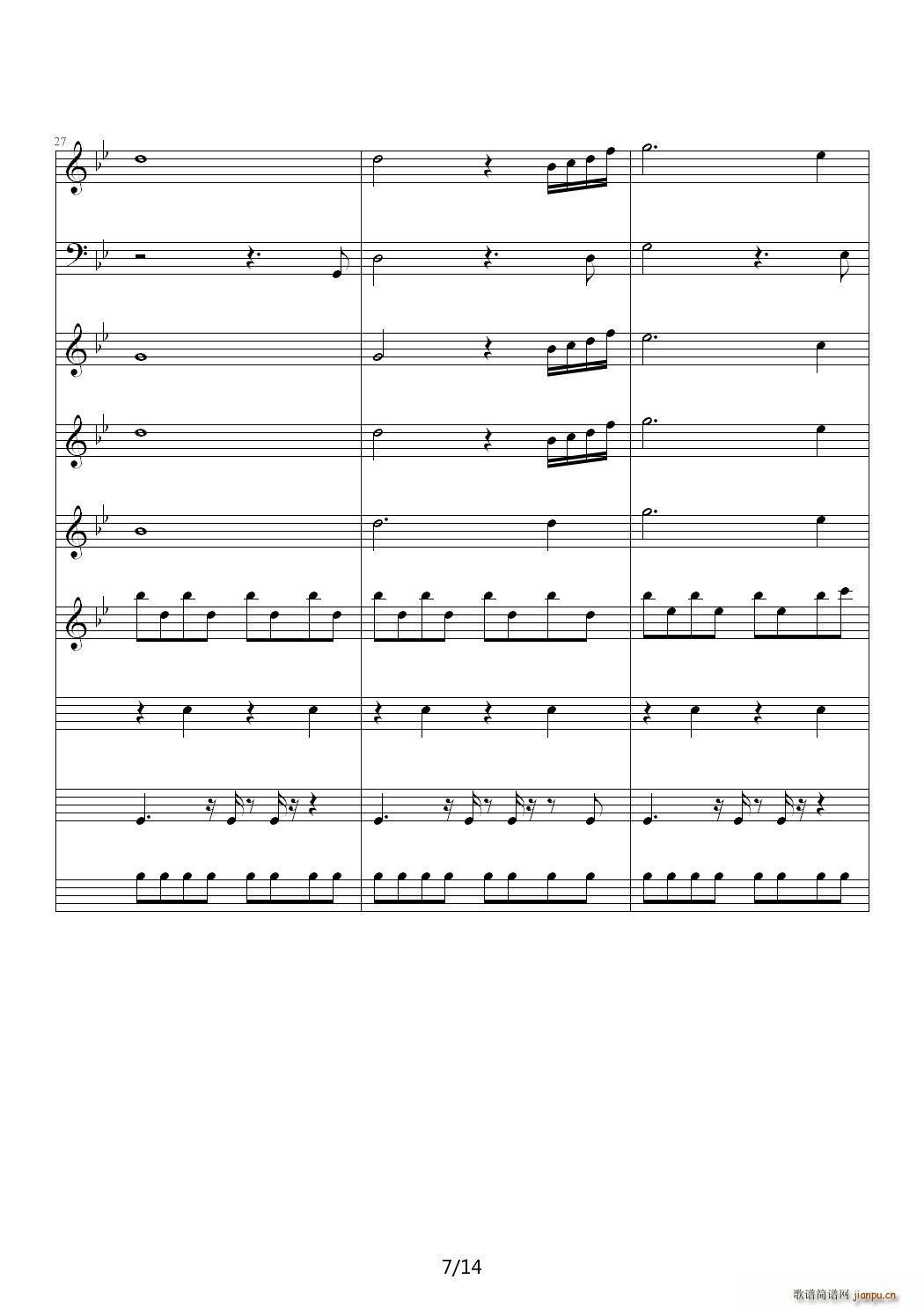 The Poet And The Pendulum 降B调7