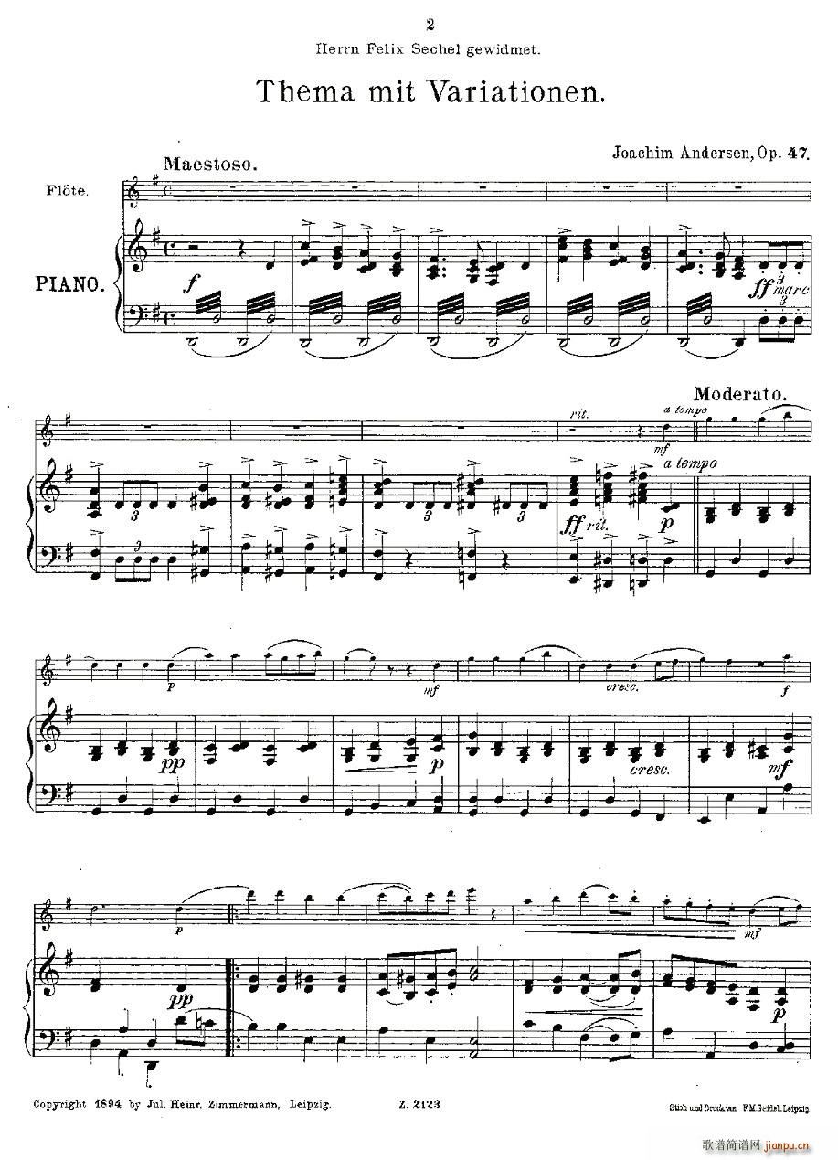 Solovortrag fur junge Flotenspieler.Op.47（长笛+钢琴伴奏）2