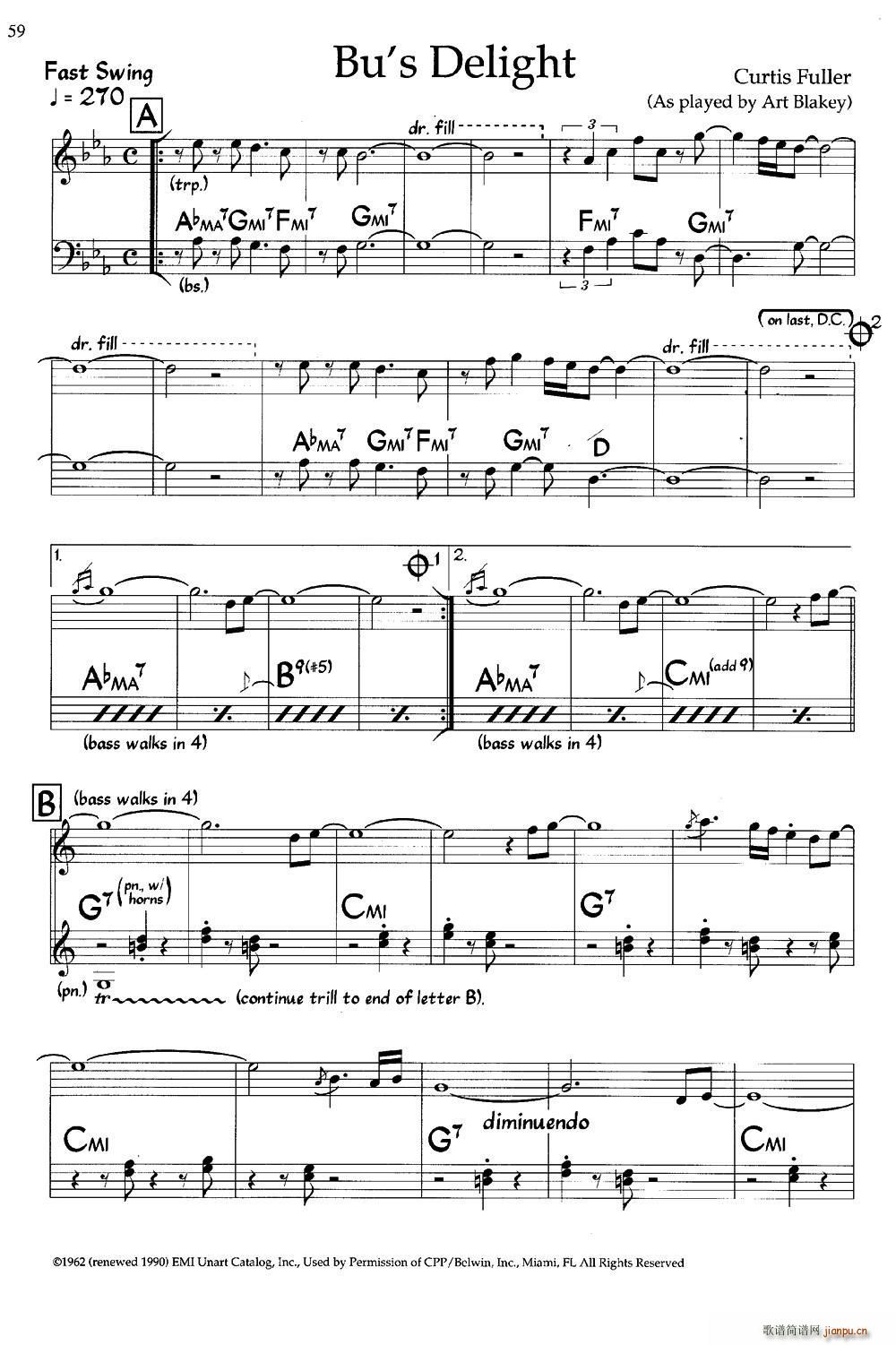 Bu s Delight（爵士钢琴曲）1