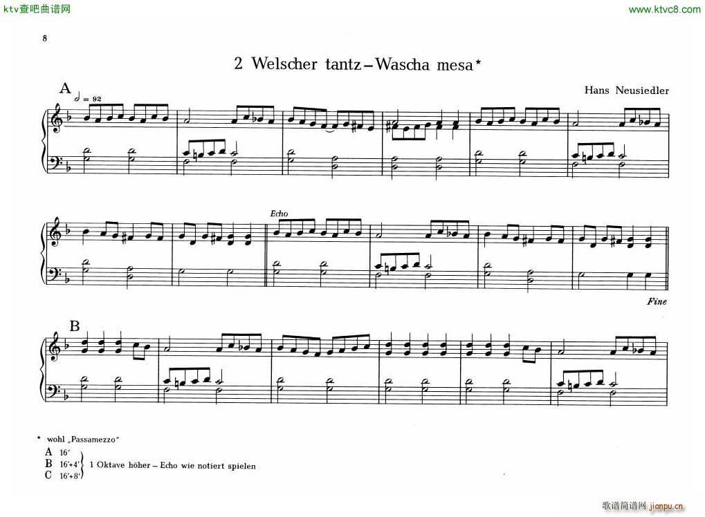 Organ Or Clavichord Old Pieces For1
