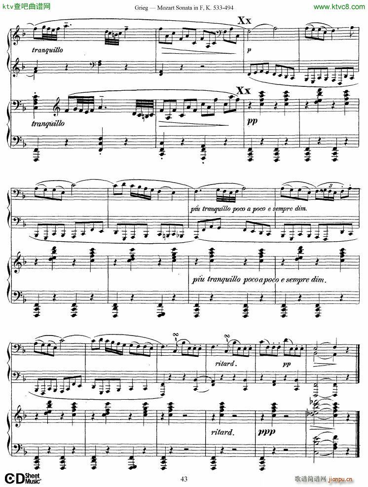 Grieg Sonata K 533 Mozart 2nd Piano Grieg43