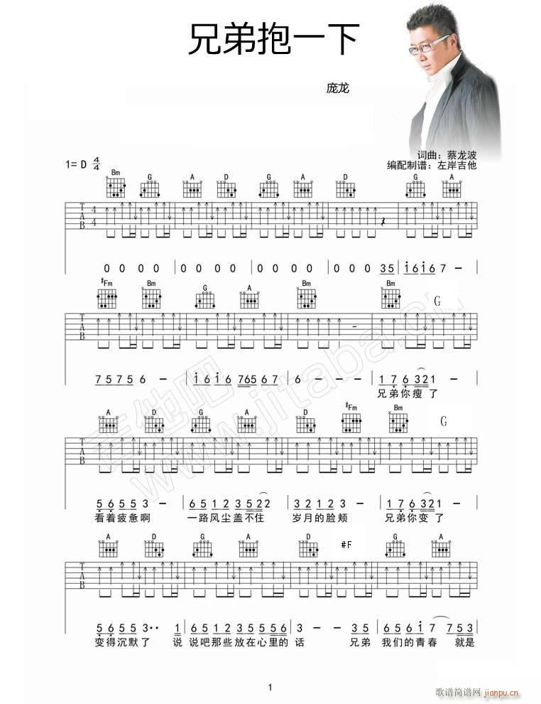 兄弟抱一下（吉他弹唱）_庞龙1