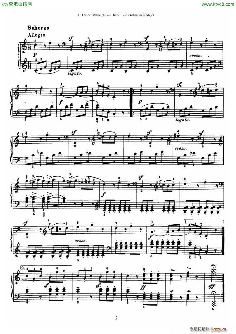 Diabelli Sonatinas Op 151 No 1 4 23P2