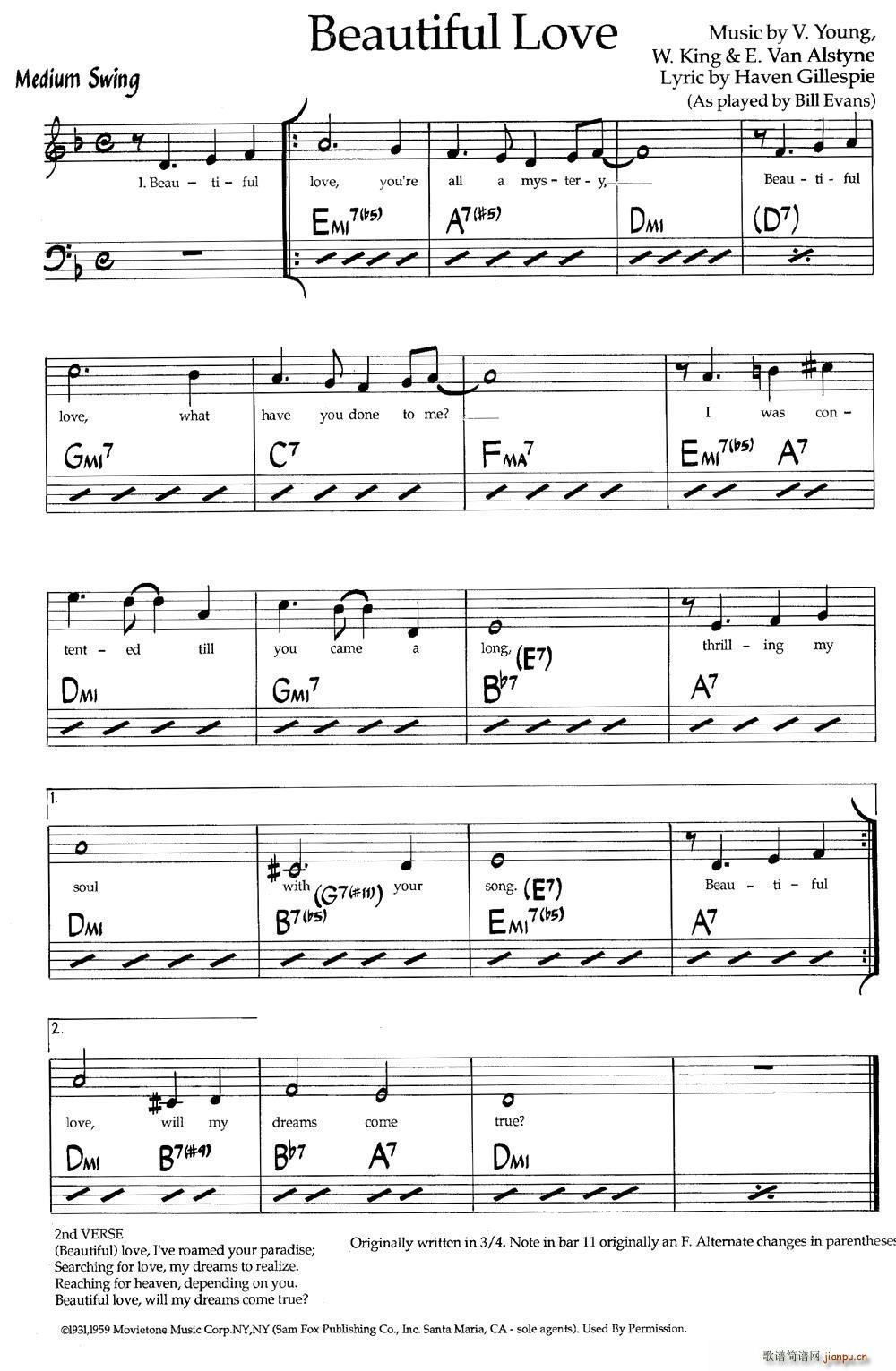 Beautiful Love(美丽的爱情)(爵士钢琴曲)1