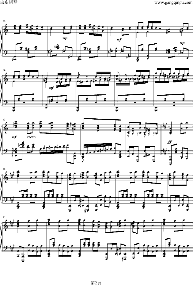 土耳其进行曲―瓦洛多斯改编-钢琴谱(钢琴曲)-莫扎特2