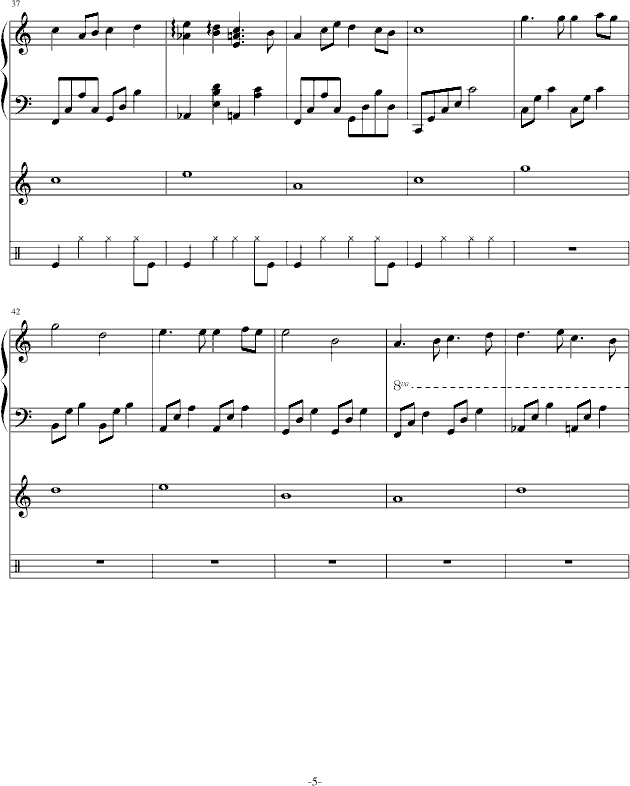 如果一切可以重来-钢琴谱(钢琴曲)-PianoYZ5