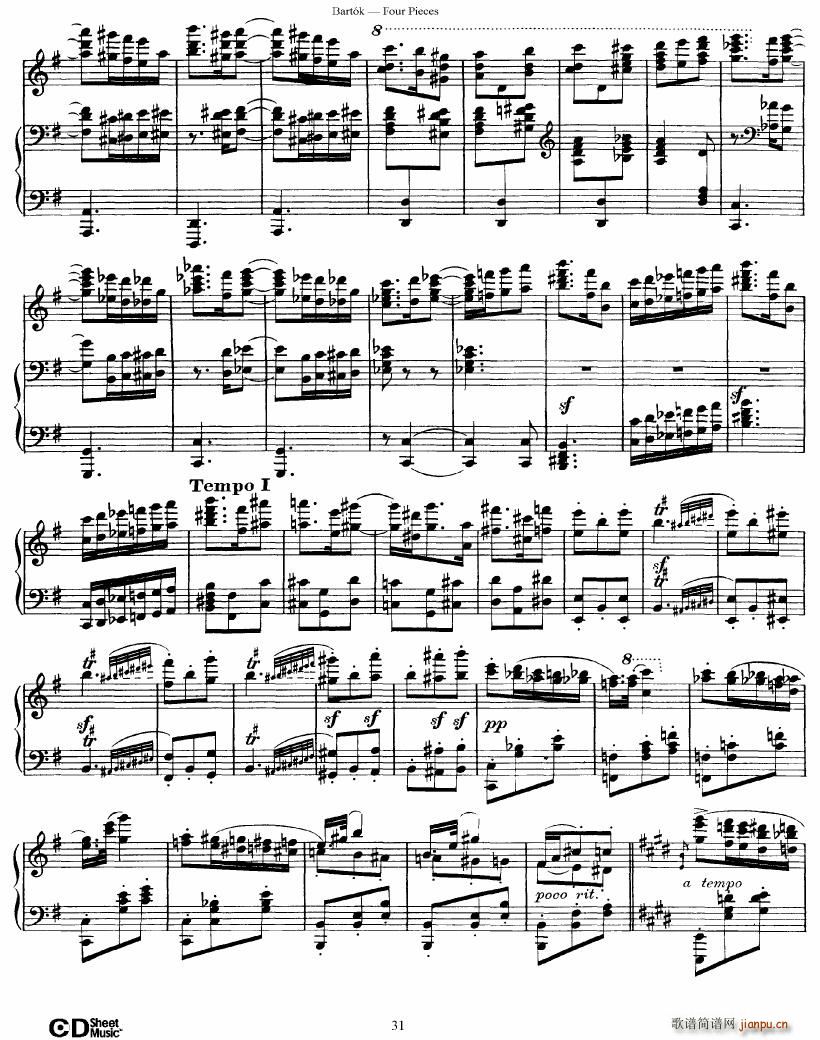 Bartok DD 71 Four Piano Pieces31