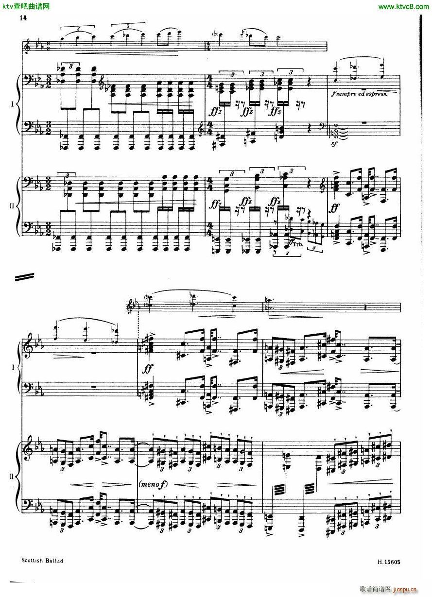 Britten Scottish Ballad op 26 arr for 2 pianos15