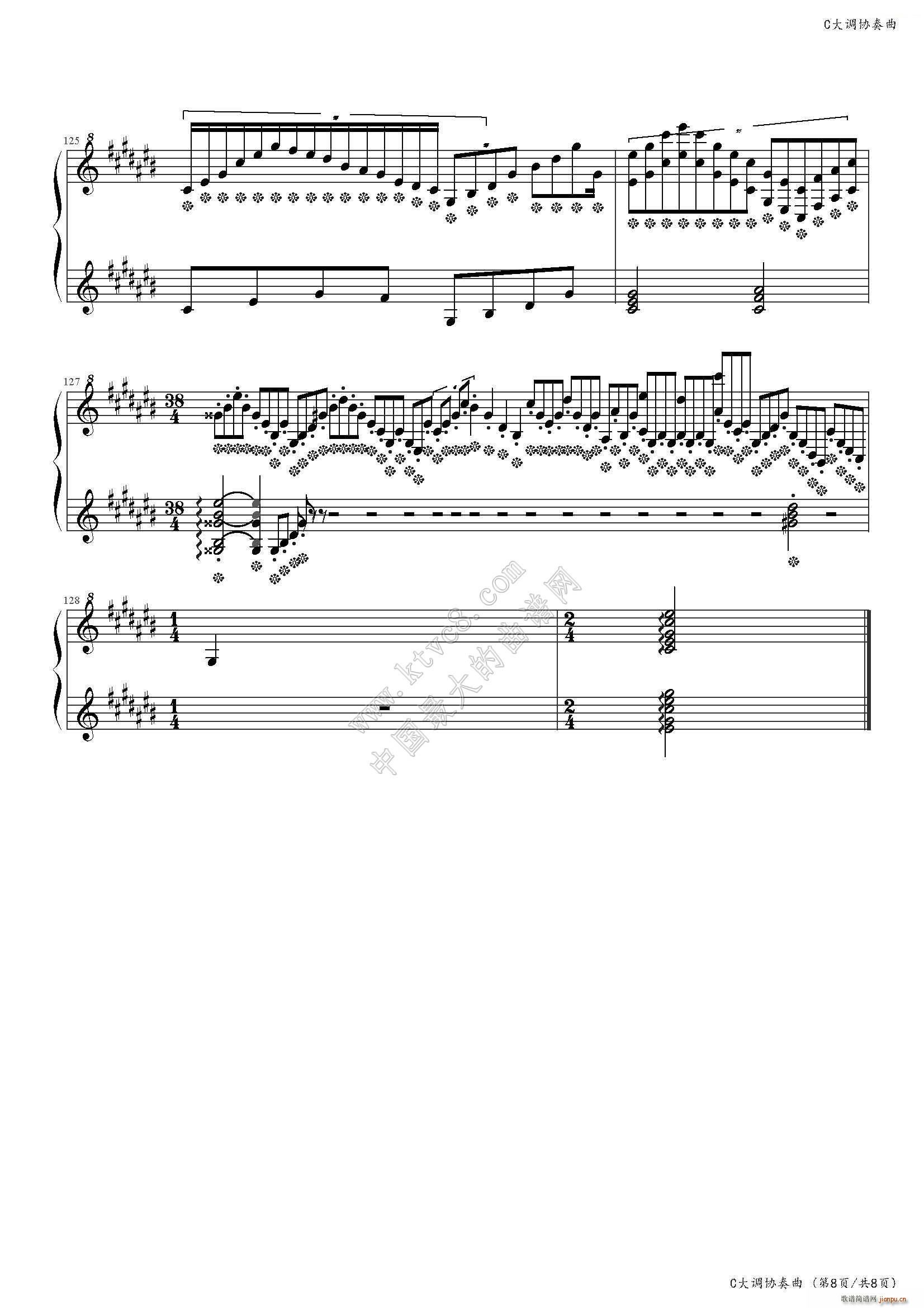 C大调协奏曲（5个乐章）10