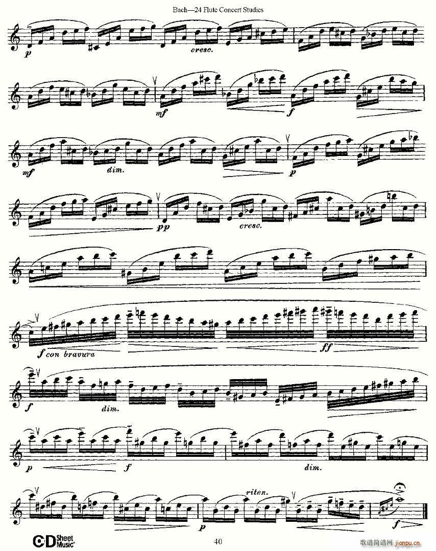 Bach-24 Flutc Concert Studies 之20―24（巴赫―24首长笛音乐会练习曲）4