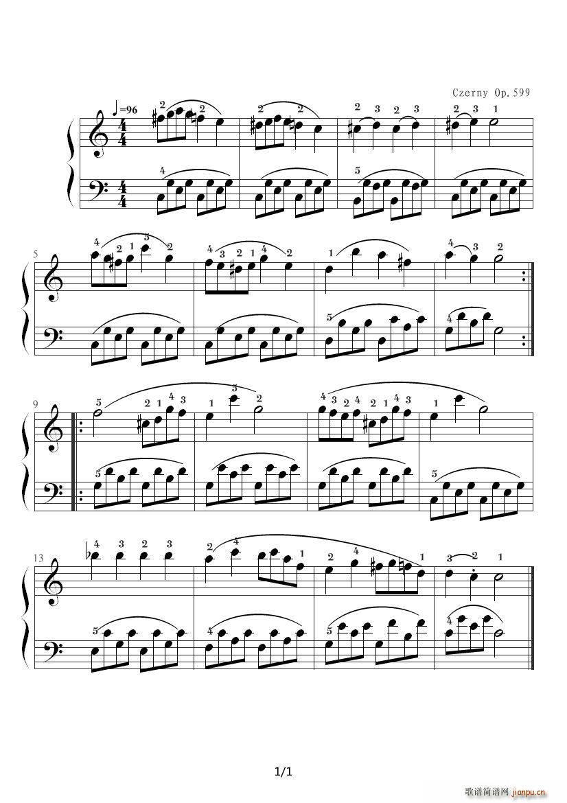 车尔尼599 NO 36 C调1
