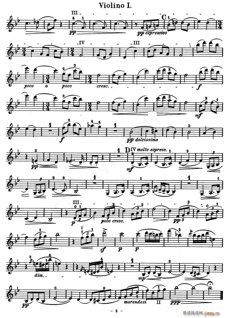 QUARTET No.1 IN D MAJOR Op.11（四重奏 [小提琴谱]）9