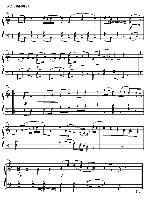 博凯里尼:小步舞曲(钢琴小曲)2